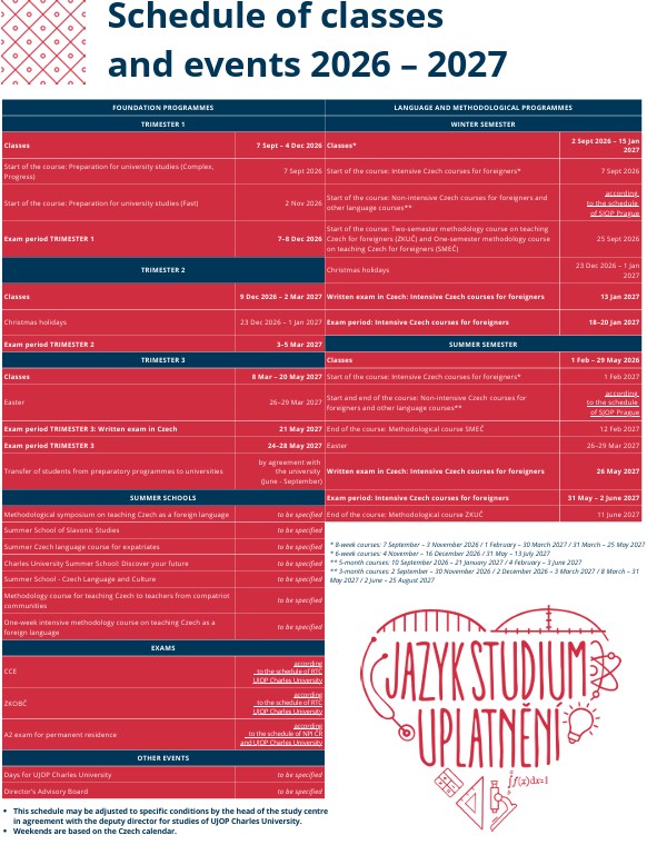 UJOP Schedule